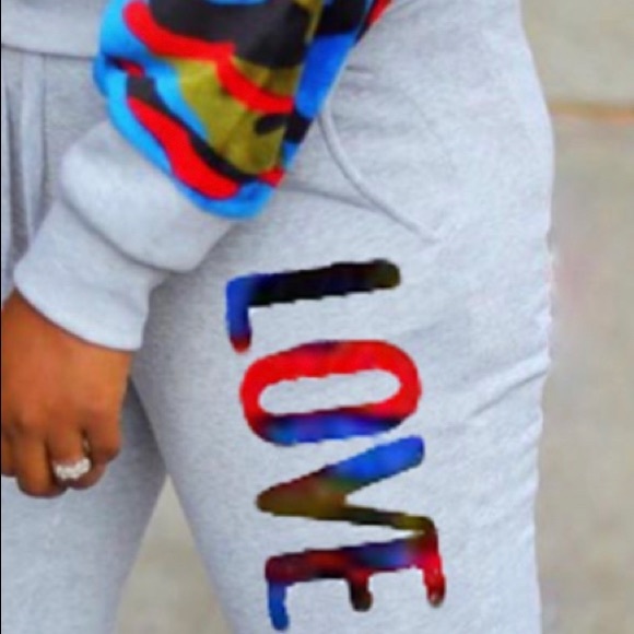 ❌SOLD❌ Casual Letter Two Piece Grey Pants Set NWOT - Picture 6 of 6